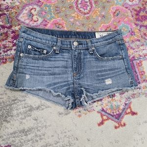 Rag & Bone Cuttoff Denim Shorts Size 26 Medium Wash Rag and Bone Jeans